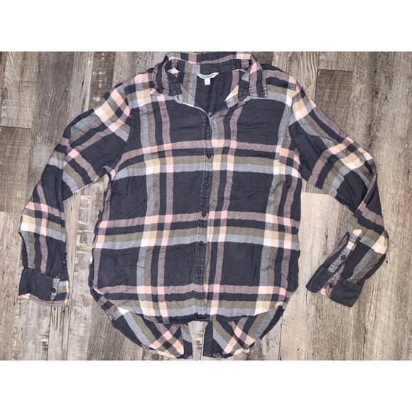 Lucky BRAND Womens Plaid Button-Down Shirt L - Picture 1 of 4